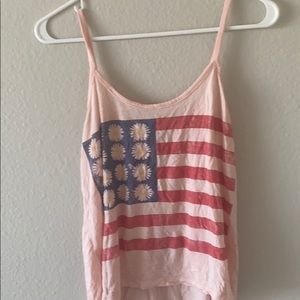 Pink American flag tank top